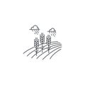 Farm wheat line icon. Outline illustration of wheat field vector linear design isolated on white background. Farm logo