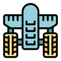 Farm wheel robot icon vector flat