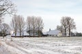 Farm in a white winter landscape Royalty Free Stock Photo