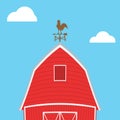 Farm windmill, barn, fence, house Royalty Free Stock Photo