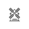 Farm windmill line icon