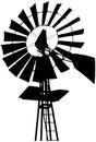 Farm Windmill Silhouette