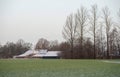 Farm in winter rural landscape. Geesteren. Achterhoek. Gelderland. The Netherlands.