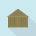 Farm wood warehouse icon, flat style