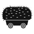 Farm wooden cart icon simple vector. Bale hay farm