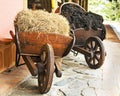 Farm Wooden Wheelbarrows Royalty Free Stock Photo