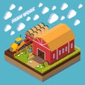 Farm Work Isometric Composition