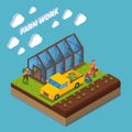 Farm Work Isometric Composition Royalty Free Stock Photo