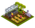 Farm Work Isometric Illustration Royalty Free Stock Photo