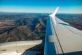 Farmed fields aerial view from airplane near Madrid, Spain Royalty Free Stock Photo