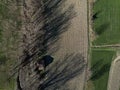 farmed fields of Borghetto di Borbera Piedmont Italy Village aerial View Panorama landscape