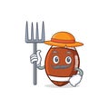 Farmer American football character cartoon