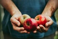 Farmer with apples