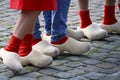 farmer boys and girls wearing clogs (wooden shoes)