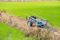 Farmer cart to collect harvest rice Royalty Free Stock Photo