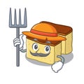 Farmer castella cake isolated in the cartoon