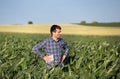 Farmer in corn field Royalty Free Stock Photo