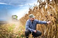 Young farmer in corn fields Royalty Free Stock Photo