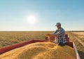Farmer in corn fields Royalty Free Stock Photo