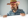 Farmer with cowboy straw hat