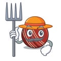 Farmer cricket ball in a mascot basket