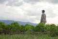 Farmer in farmland