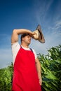 Farmer in field Royalty Free Stock Photo