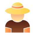 Farmer flat icon. Gardener color icons in trendy flat style. Man gradient style design, designed for web and app. Eps 10