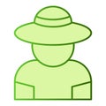 Farmer flat icon. Gardener green icons in trendy flat style. Man gradient style design, designed for web and app. Eps 10