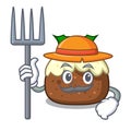 Farmer fruit cake character cartoon