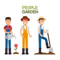 Farmer gardener cartoon people