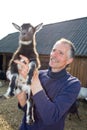 The farmer with goatling.