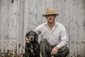 The Farmer and his Best Friend Royalty Free Stock Photo