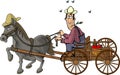 Farmer and his horse drawn wagon Royalty Free Stock Photo