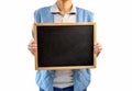 Rancher holding a blackboard Royalty Free Stock Photo