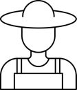 farmer icon design, Line art style icon