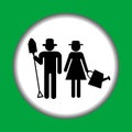 Farmer icon with farmers man and woman