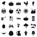 Farmer icons set, simple style