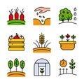 Farmer icons. Set of farmer vector icons for web design isolated on white