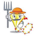 Farmer Kite cartoon fly away in sky Royalty Free Stock Photo