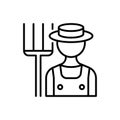 Farmer line icon on white background