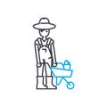 Farmer linear icon concept. Farmer line vector sign, symbol, illustration.