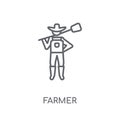 farmer linear icon. Modern outline farmer logo concept on white