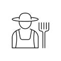 Farmer linear icon on white background