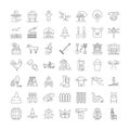 Farmer linear icons, signs, symbols vector line illustration set