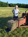 Farmer Making Hay Bales Royalty Free Stock Photo