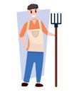 farmer, male rural character. agricultural worker, handyman, collective farmer, villager. vector simple cartoon character