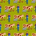 Farm vector illustration nature food harvesting seamless pattern background grain agriculture growth cultivated design.