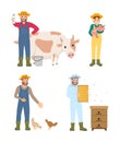 Farmer Man and Woman Icon Set Vector Illustration Royalty Free Stock Photo