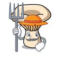 Farmer milk mushroom character cartoon